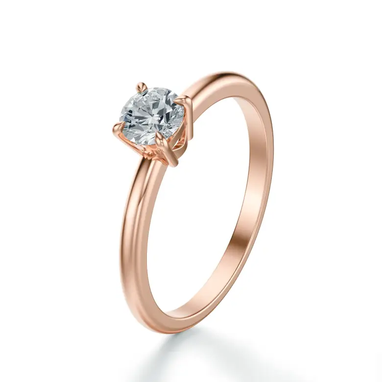 Złoty pierścionek 585 z diamentem różowe złoto SBPZ_028